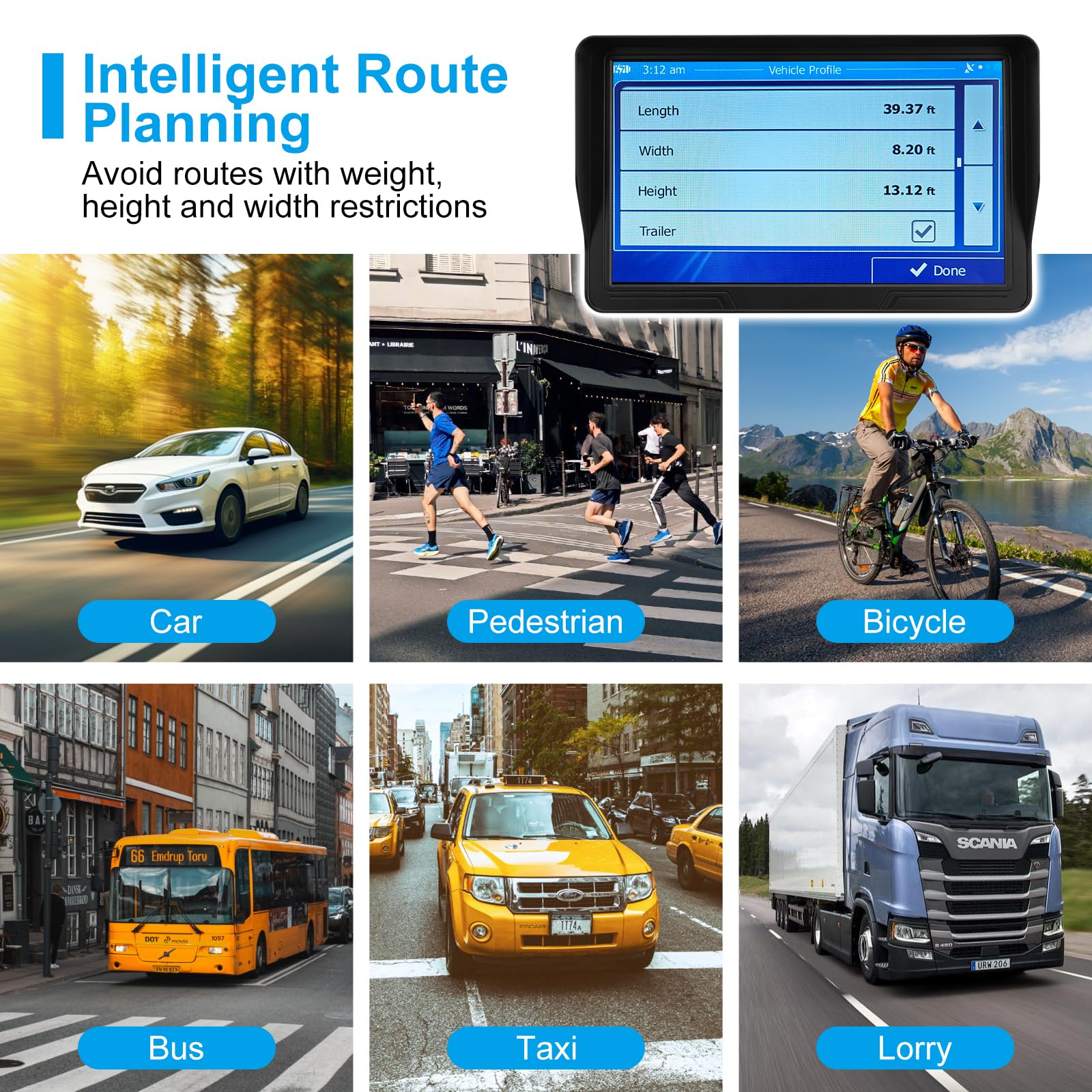 Gps Navigator For Car Truck Rv, 9 Inch Touch Screen Latest 2025 Map, Real Voice Spoken Turn By Turn Direction Reminding Navigati